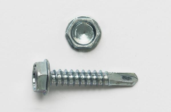 P12112HT #12 (5/16 HEX) X 1-1/2 INDENTED HEX WASHER HEAD UNSLOT TYPE 3 SELF DRILL SCREW ZINC PLATED